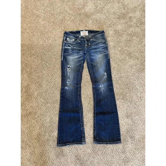 Vintage Big Star Jeans Womens 26R Blue Liv Boot Western USA Riding - Picture 2 of 13